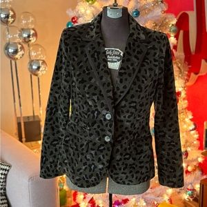 Boden velvet blazer in leopard size 8